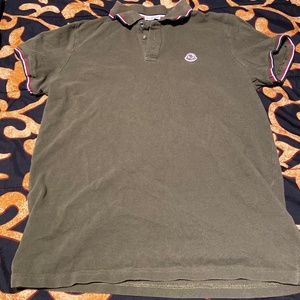 Moncler green polo-t, size men S